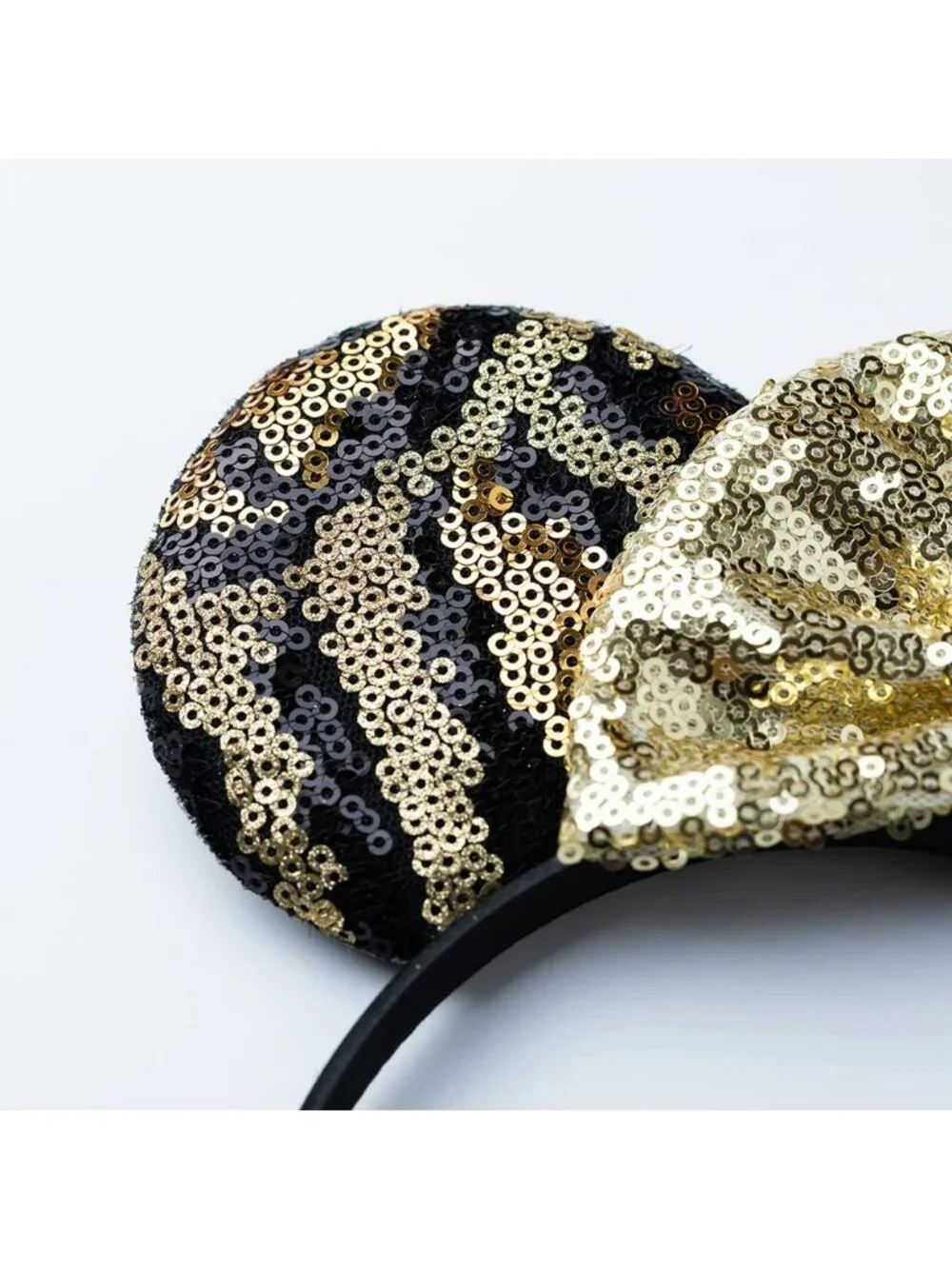 Women Leopard/Gold Shiny Bow Mickey Mouse Hair Headband For Cosplay